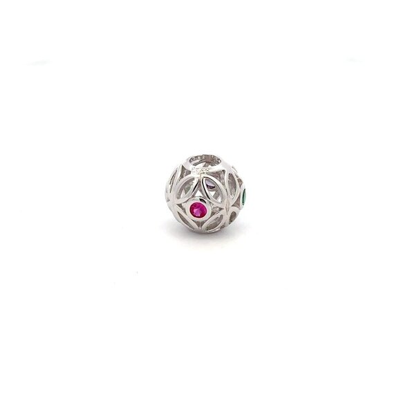 925 Sterling Silver Charm Bead Round Holiday Christmas For Charm Bracelet - Picture 4 of 4
